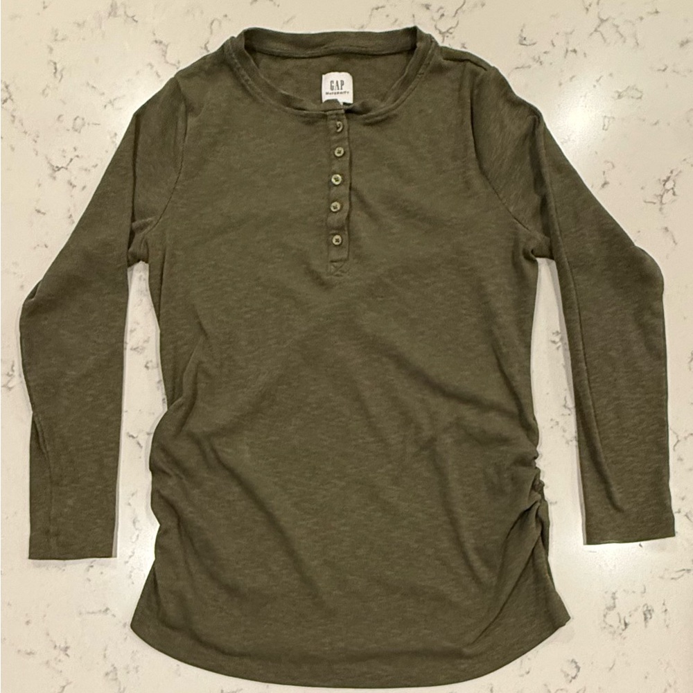 GAP Olive Green Long-Sleeve maternity Henley Top